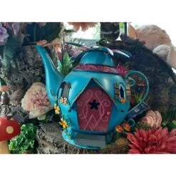 Fairy Kingdom - Bright Blue Teapot Fairy House