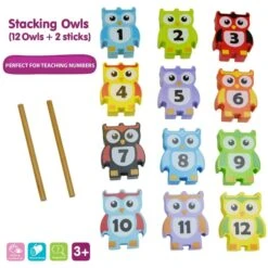 Wooden Stacking Owl Game -Cheap Toy Store jumini wooden stacking owl game 4