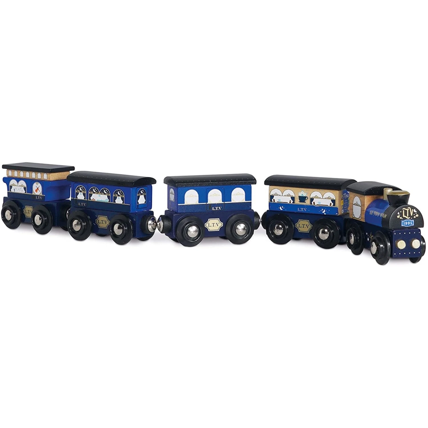 Le Toy Van Wooden Twilight Train (Blue) 4 Le Toy Van Wooden Twilight Train (Blue) - Image 2