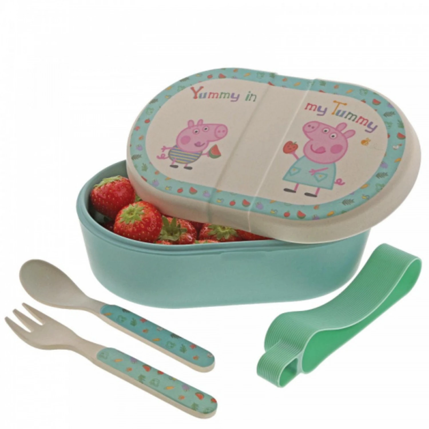Peppa Pig - Bamboo Snack Box With Cutlery Set 4 Peppa Pig - Bamboo Snack Box With Cutlery Set - Image 2