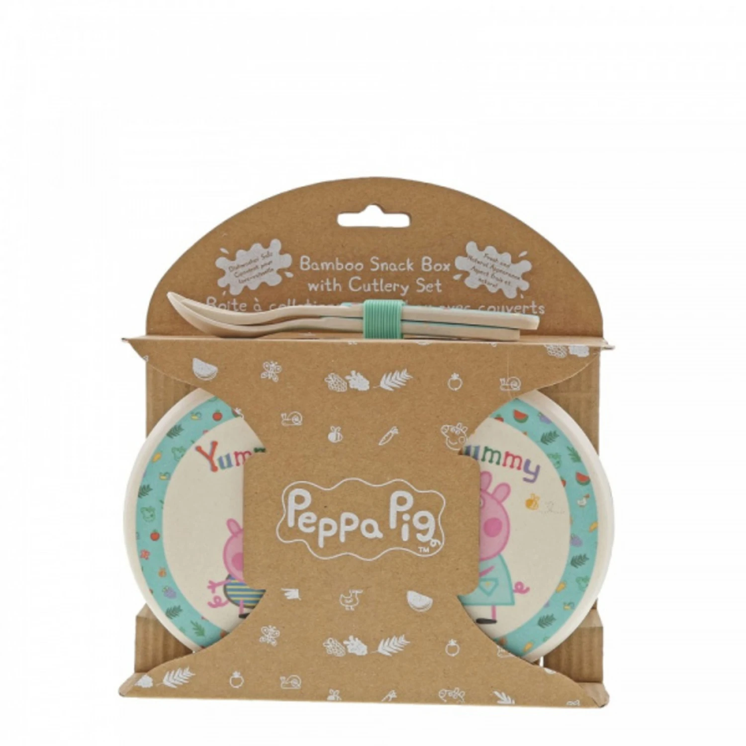 Peppa Pig - Bamboo Snack Box With Cutlery Set 6 Peppa Pig - Bamboo Snack Box With Cutlery Set - Image 4