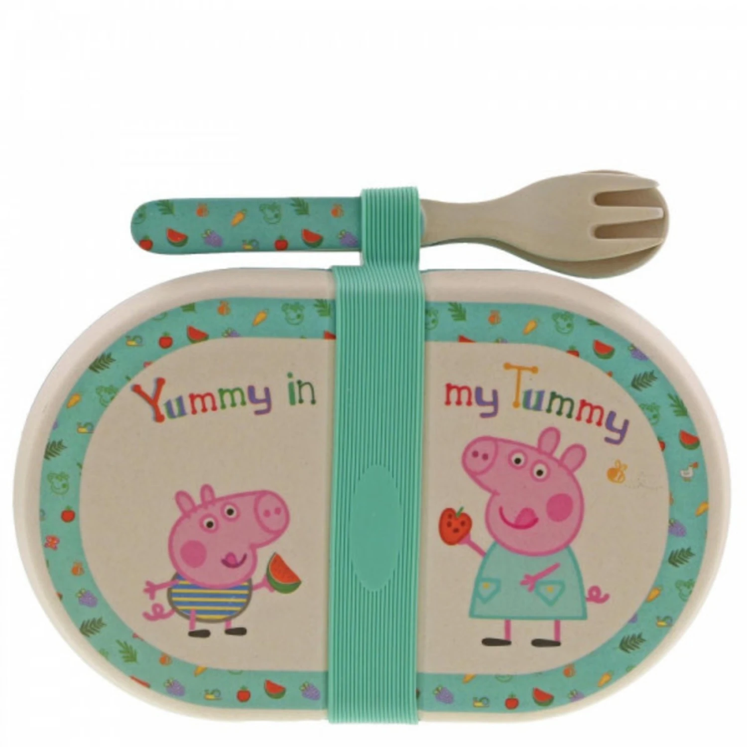 Peppa Pig - Bamboo Snack Box With Cutlery Set 3 Peppa Pig - Bamboo Snack Box With Cutlery Set